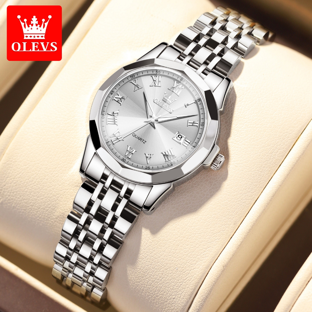 OLEVS Jam Tangan Wanita Terbaru Fashion Original Analog Anti Air Mewah Jam Tangan Wanita Elegan