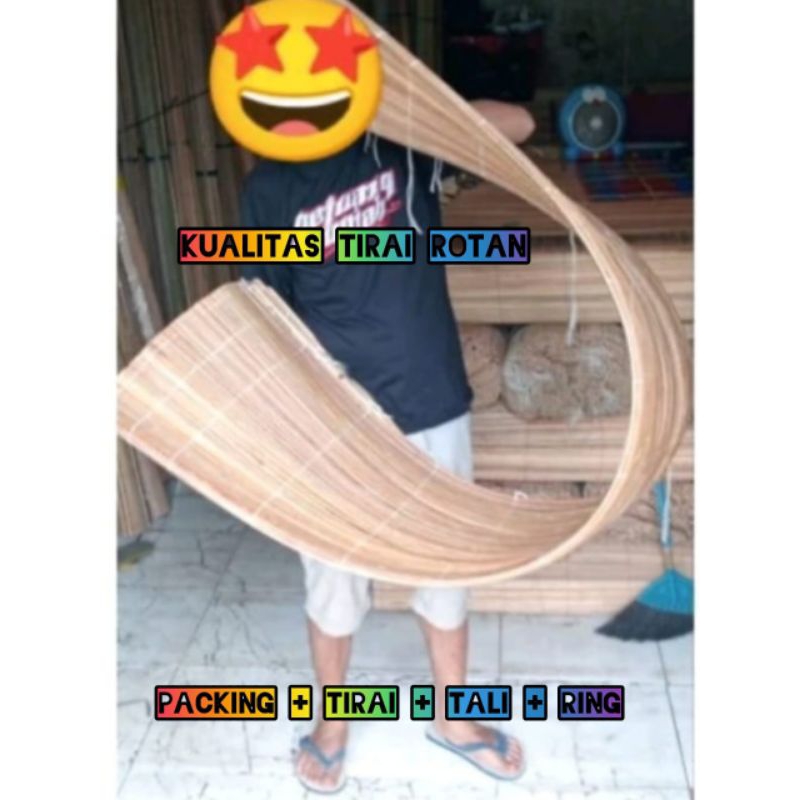 tirai krey rotan lunjong outdoor anti air dan panas uk 2mx2m harga murah