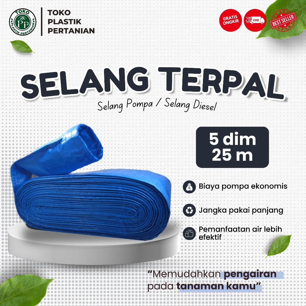 Selang Terpal Plastik 5 Dim 25cm Panjang 25 Meter - Selang Diesel