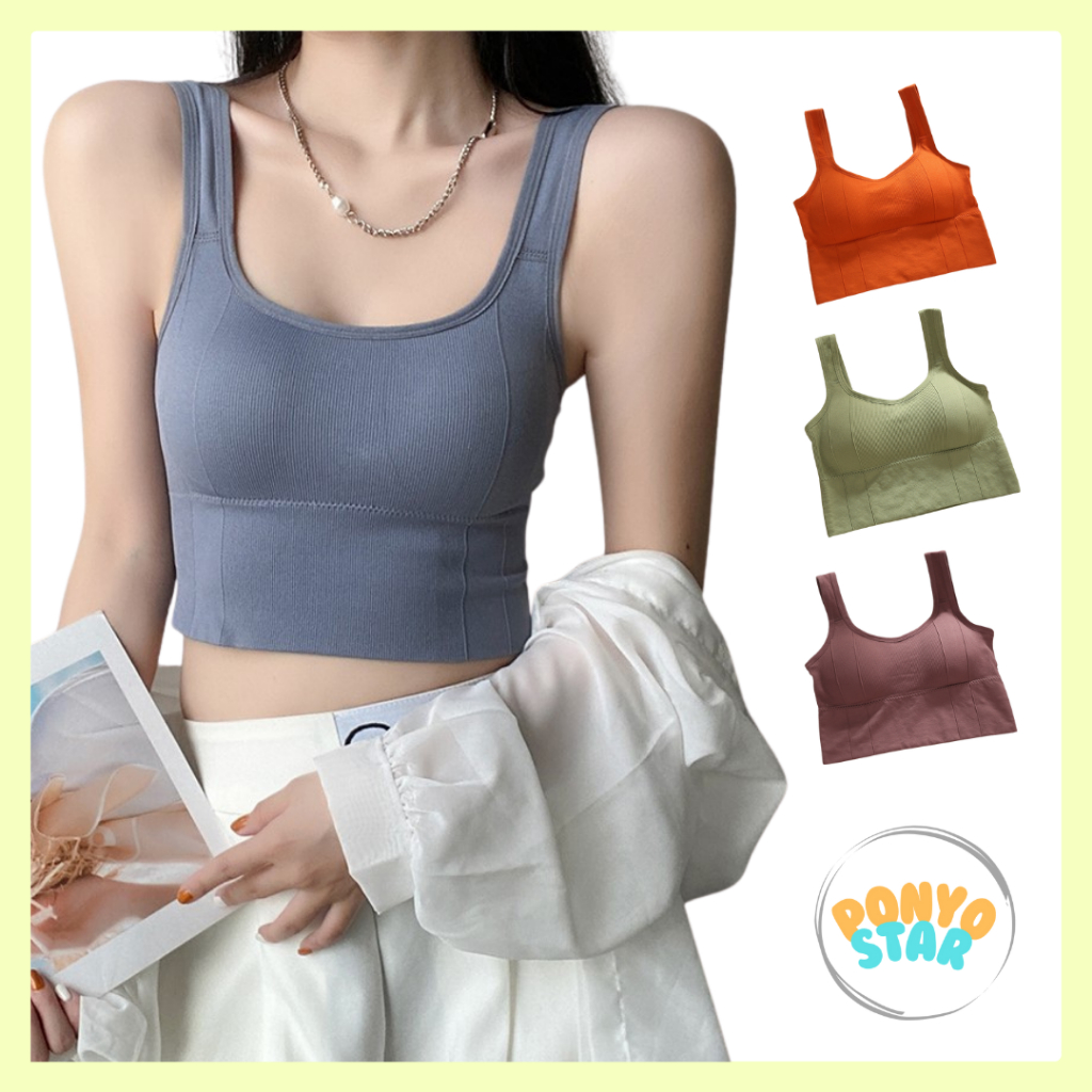281 Bralete Tanktop Bra Cup Busa Padded Wanita Imut Lucu Sexy Gemes Beha Perempuan Women Remaja Dewa