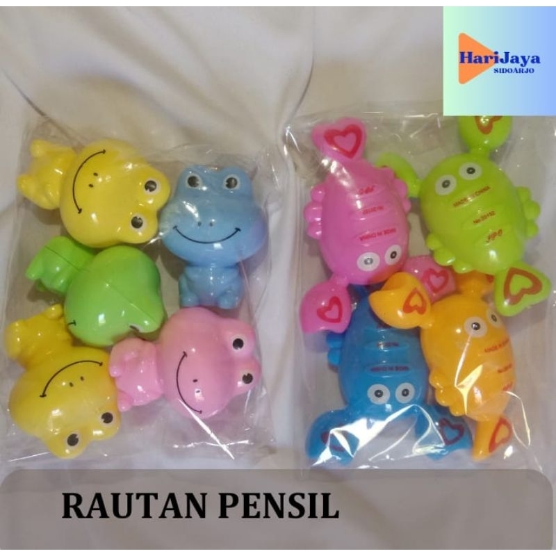 

[HARI JAYA] 1 Pack Isi 4/5 Pcs Rautan Pensil Karakter Lucu Lobster dan Katak