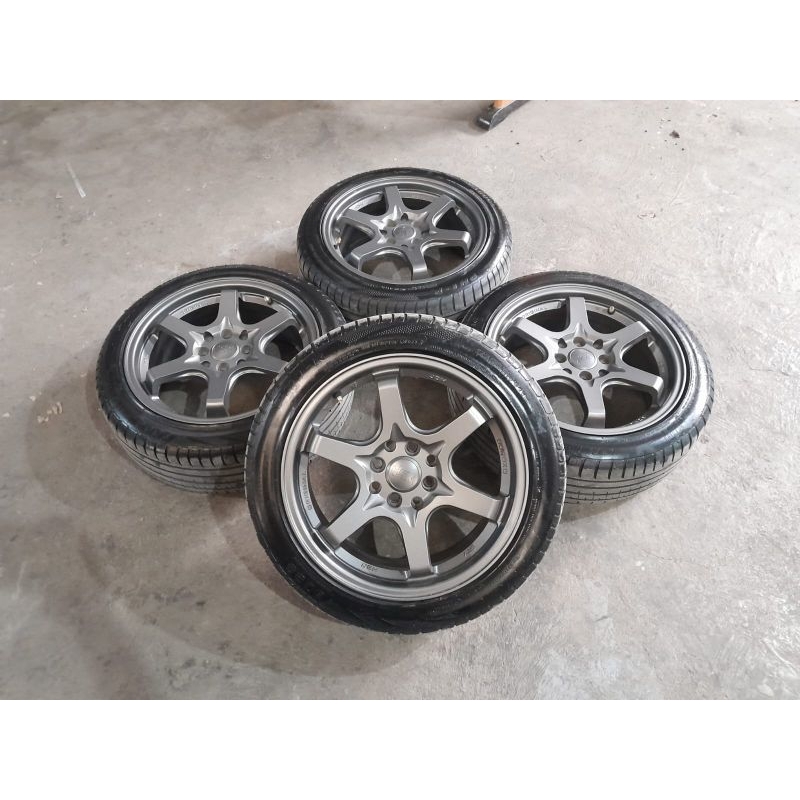 Velg Second Hsr STY Ring 16 Lebar 6.5 pcd 4x100/114.3 + Ban 195 50 R16