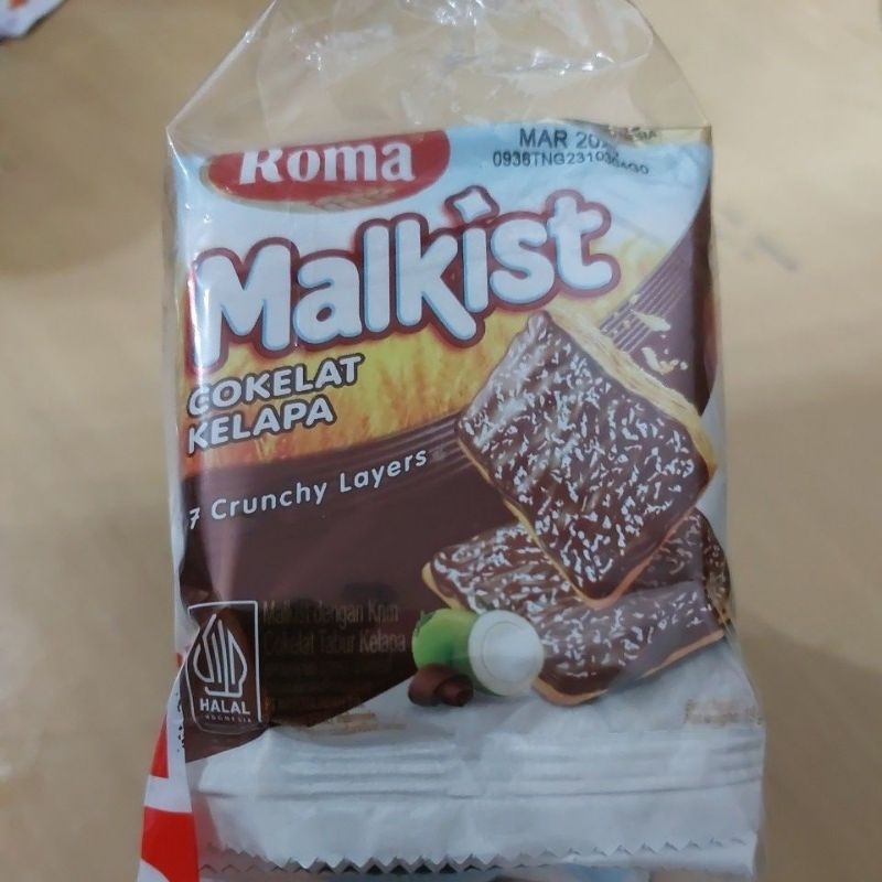 

roma malkist cokelat tabur kelapa kemasan renteng 1pak isi 10pcs x 19gram...