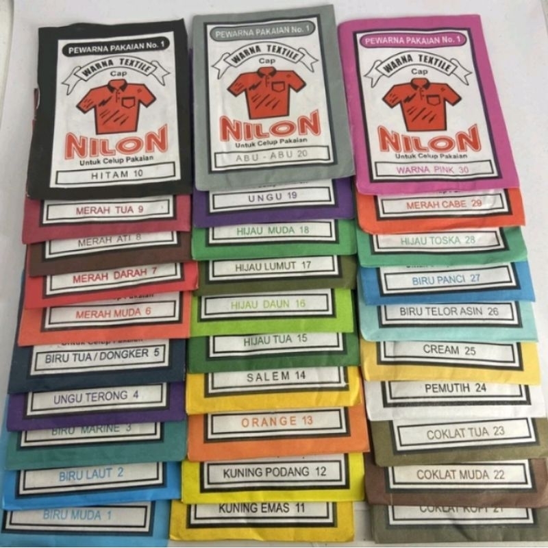 Pewarna kain wantex jeans baju merek nilon