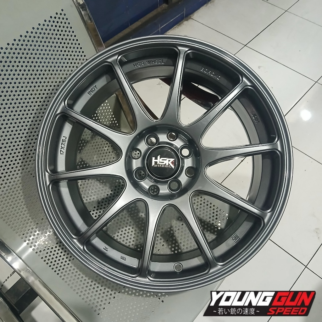 Velg Mobil Baleno Freed Livina Brio Jazz RS Ring 17 Pelek HSR Indy R17 Gun Metal