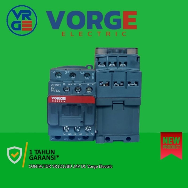 Kontaktor Contactor VORGE VR1D12 BD VR1D12BD 24VDC setara LC1D12 LC1D12BD garansi 1 tahun