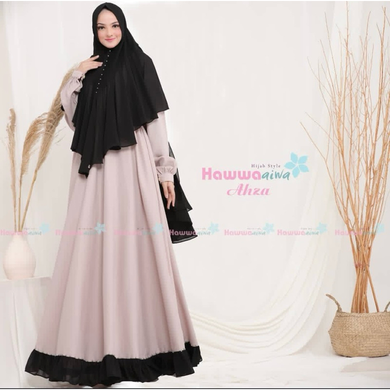 dress gamis syari set ahza hawwa aiwa