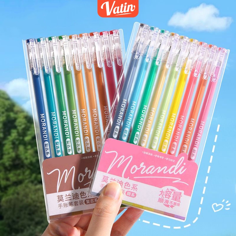 

Morandi art painting gel pen Pulpen Warna 9PCS/BOX-Vatin_Shop