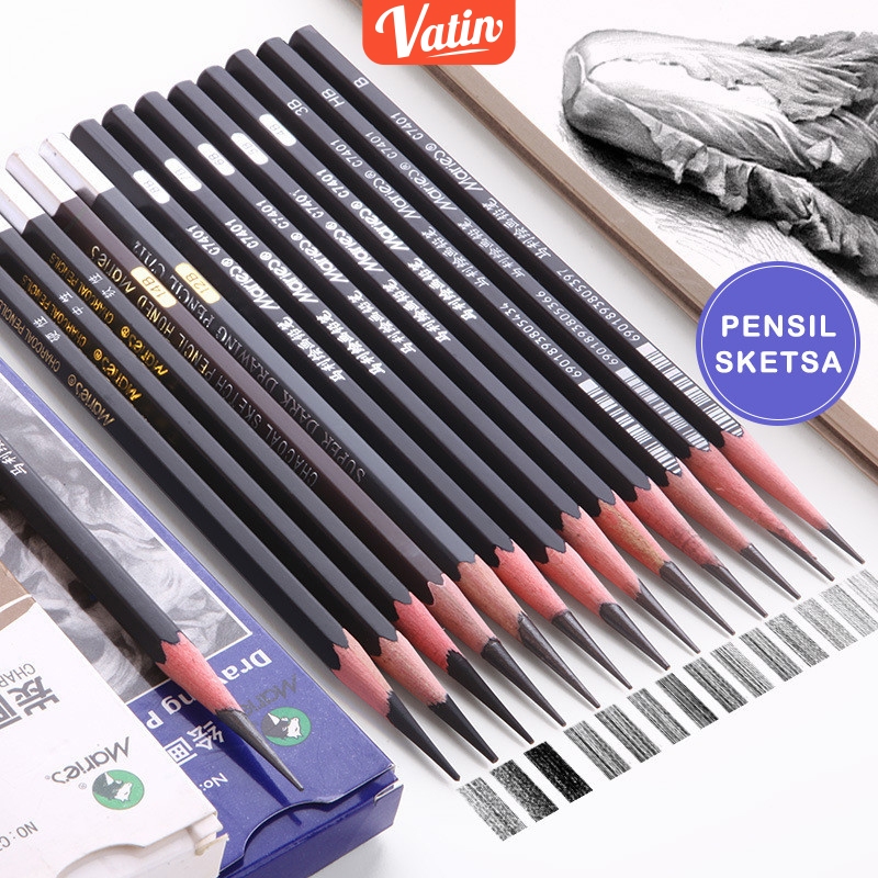 

Maries Charcoal Pencils Pensil Sketsa Arang / Charcoal Sketch / Shading Pencil Maries - vatin_shop