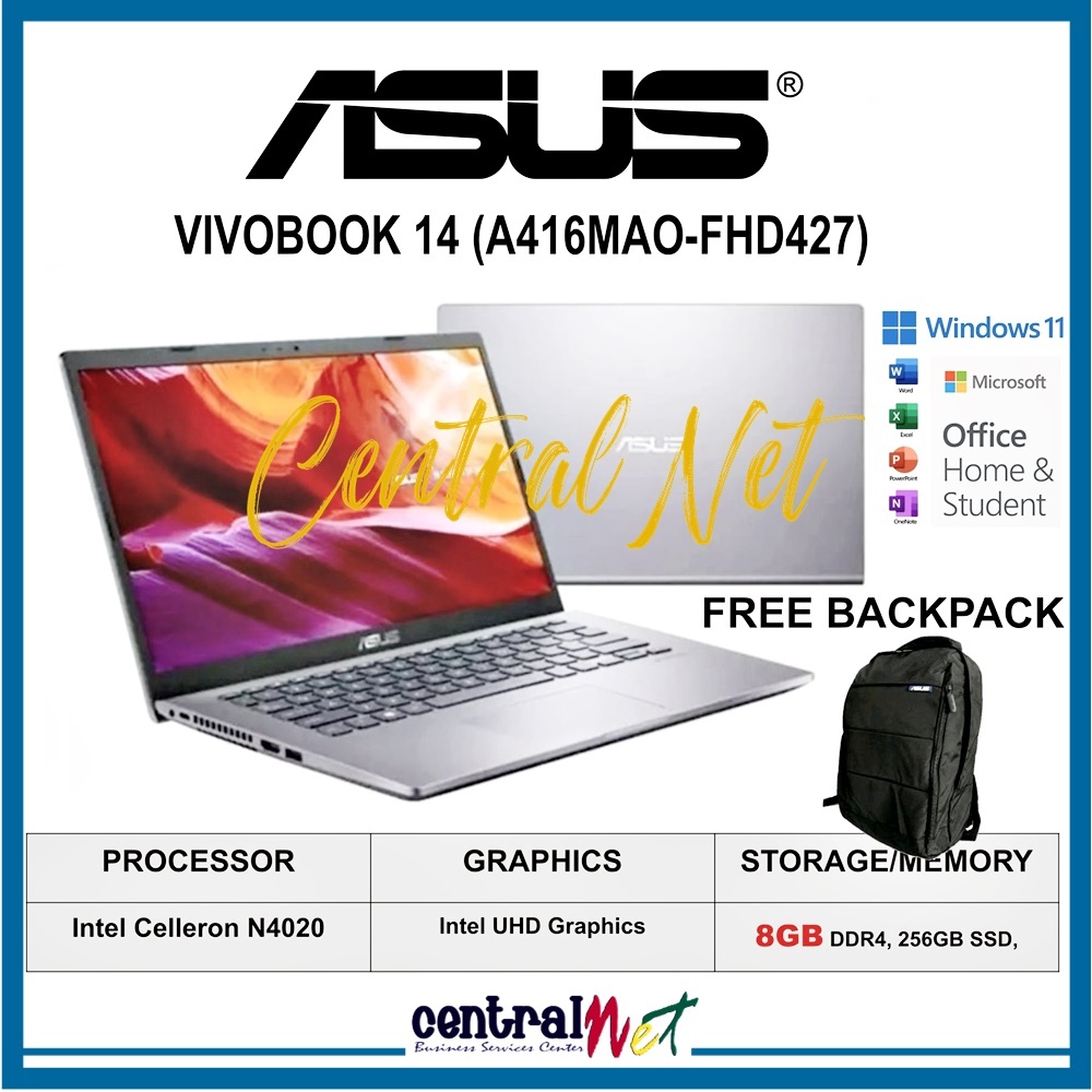 Laptop ASUS VIVOBOOK 14 A416MAO-FHD427 (14"FHD,Intel N4020/8GB/SSD 256GB)WIN11