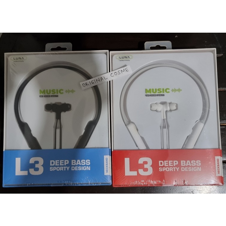 Luna L3 Earphone Headset Headphone Bluetooth Wireless Sport Stereo Neckband