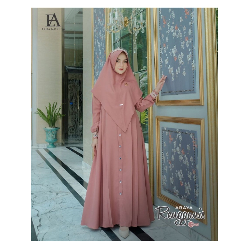 RENGGANIS DRESS ESHA MOSLEM-AFILLA INDONESIA-DRESS CANTIK-DRESS POLOS-GAMIS POLOS-ABAYA