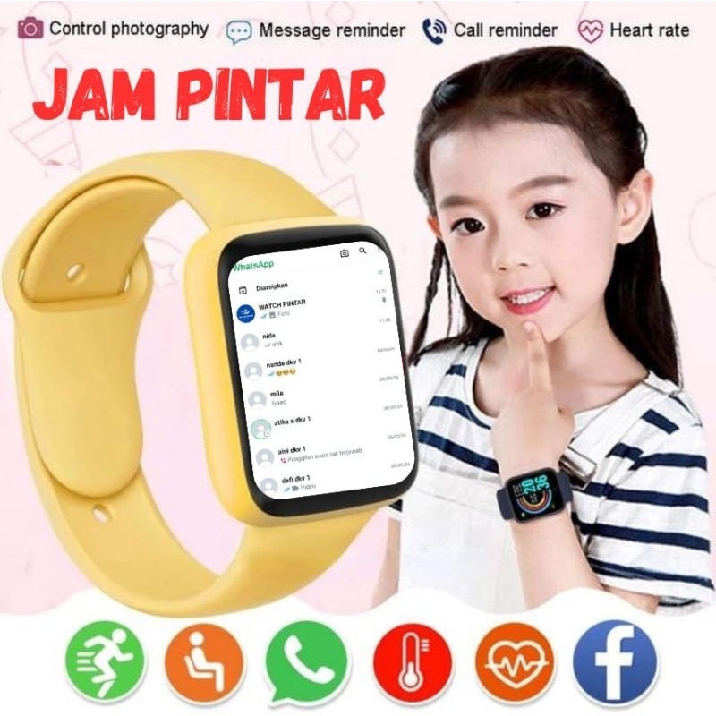 Jam Tangan Pintar Hp Android Smartwatch Anak Pria Wanita Dewasa Bluetooth Monitoring Tidur