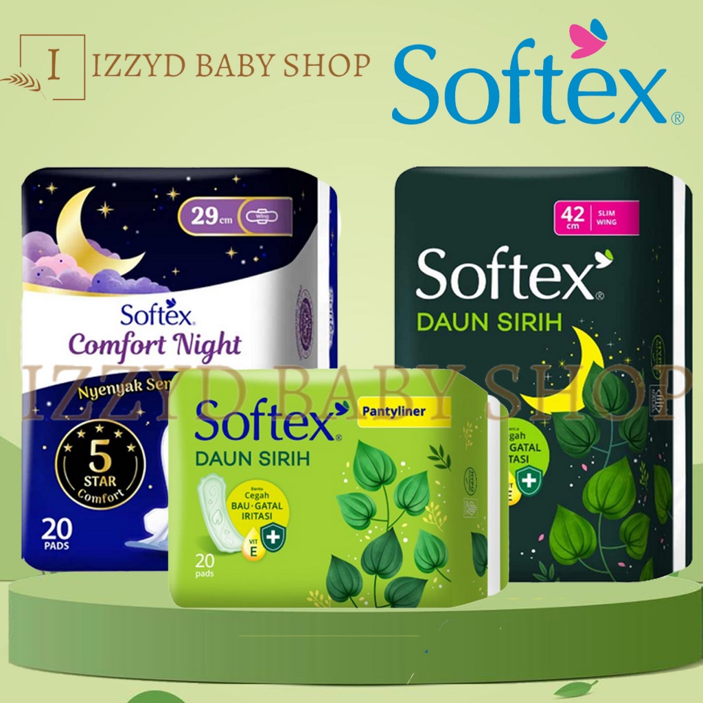 softex kotex pembalut pantyliner comfort night daun sirih non wing natural cool reguler flow