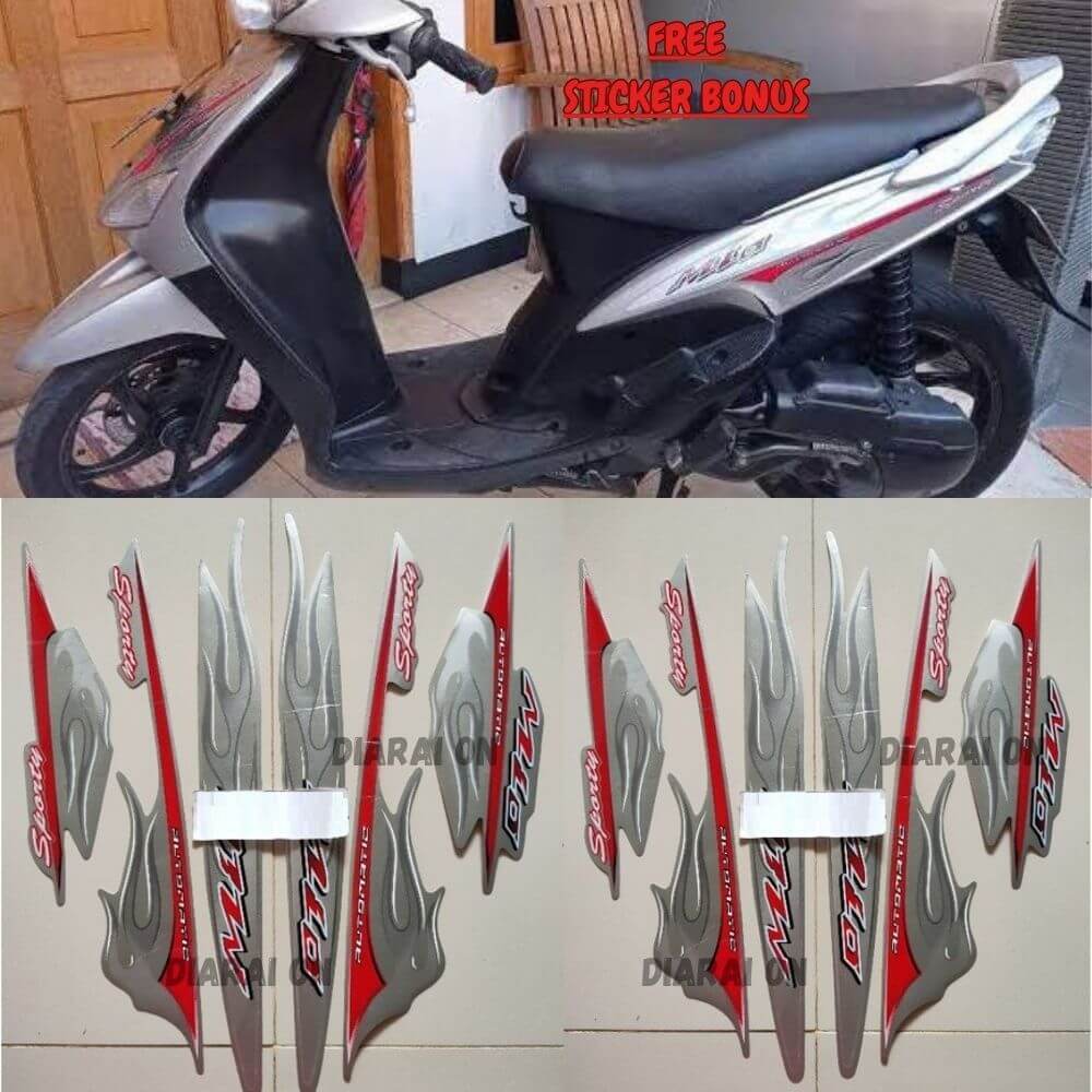 Striping Stiker Yamaha Mio 2006 2007 - Mio Sporty Silver Murah