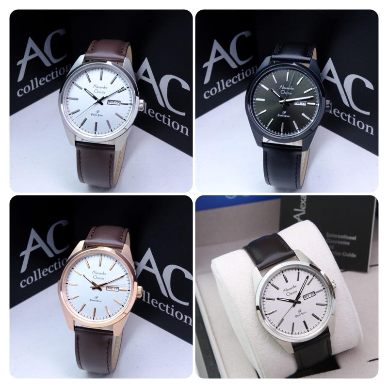 JAM TANGAN PRIA ALEXANDRE CHRISTIE AC 1025 ME / AC1025 / 1025 ORIGINAL STRAP KULIT PRIMO STEEL