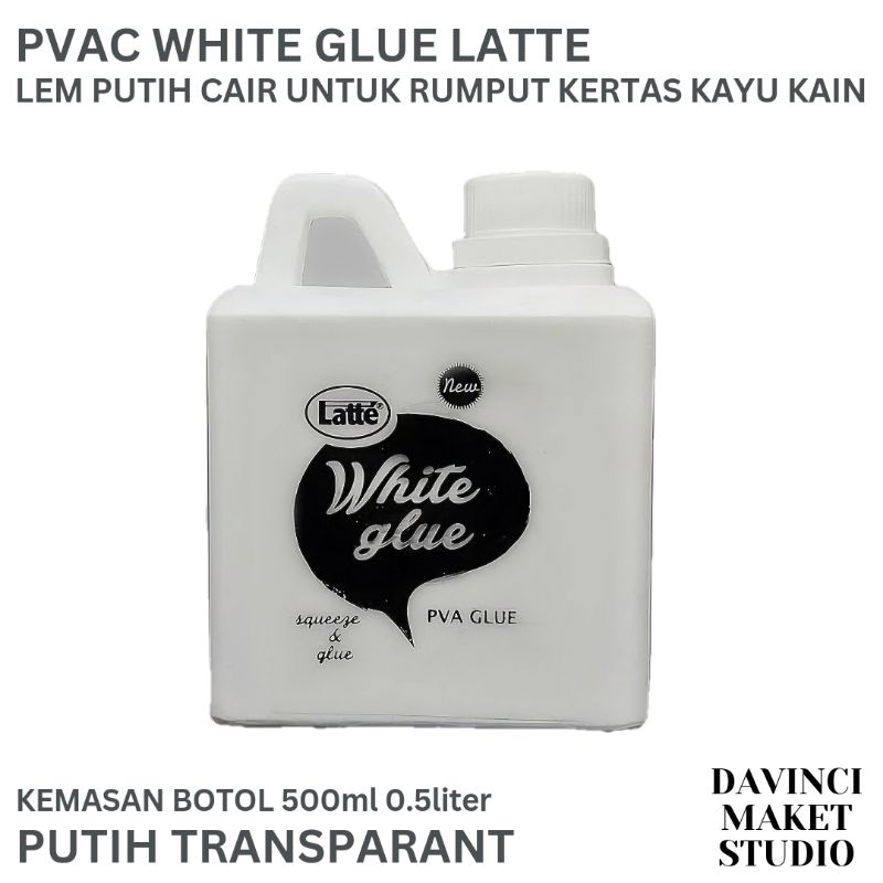 

Lem Putih Pvac Cair Rumput Tabur Sintetis Kertas Kain Kayu Balsa Maket Diorama - White Glue LATTE 500ML 0.5L