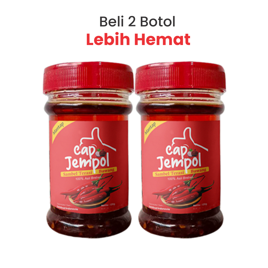 

2 Botol Sambal Terasi Bawang 120g Sambal Pedas Kualitas Premium