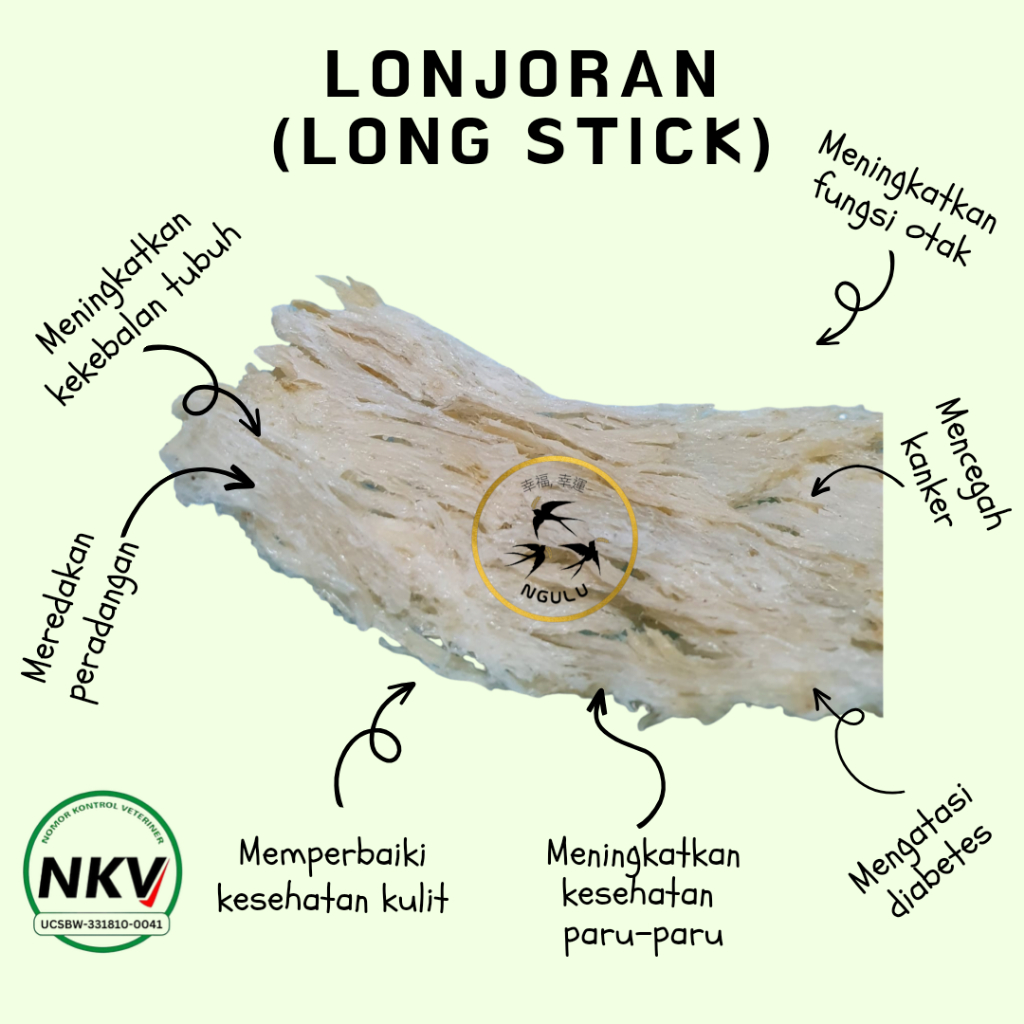

Sarang Burung Walet Lonjoran (Long Stick) Siap Masak