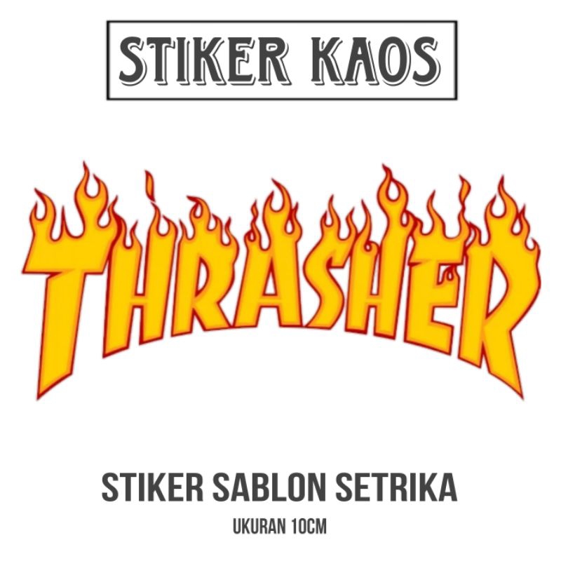 

stiker sablon setrika Thrasher kuning ukuran besar