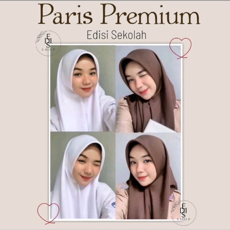 Hijab Paris Premium// Hijab sekolah terlaris// Paris premium voal