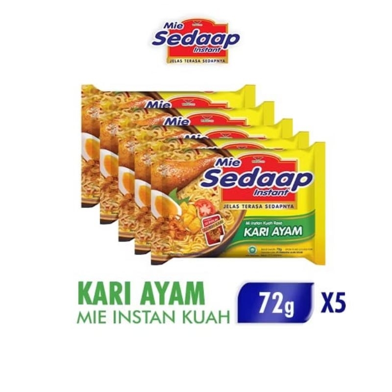 

Sedaap Mie Kari Ayam Bag 72gr x 5