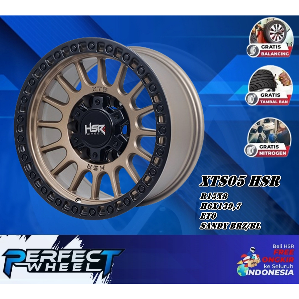 Velg Racing Hsr Xts05 Ring 15 Untuk Mobil Blazer Ranger Hilux Dc Panther