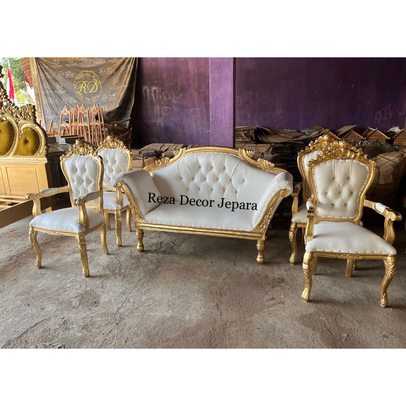 set kursi pelaminan kiong jati /  kursi manten jati / kursi pelaminan jati / set kursi pengantin jam