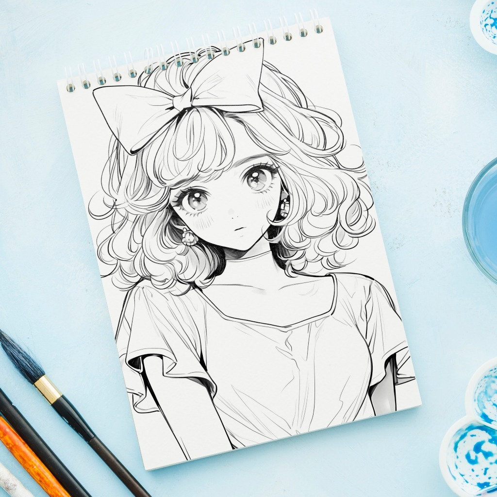 

Adn Retro Girl Coloring Book - Buku Mewarnai Dewasa - Buku Sketsa Mewarnai Kertas Tebal