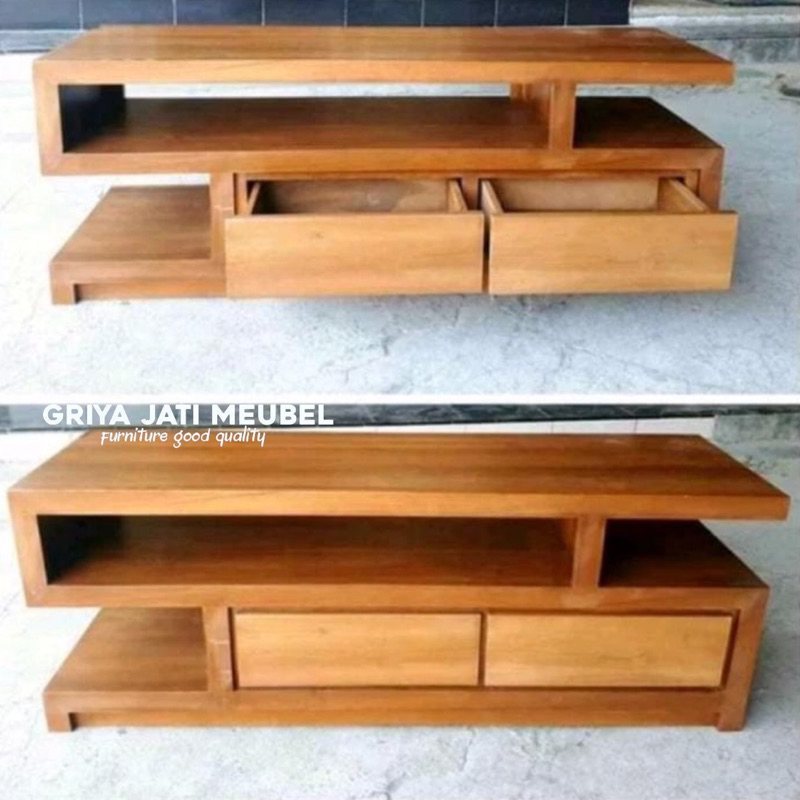 meja tv minimalis modern | meja tv jati
