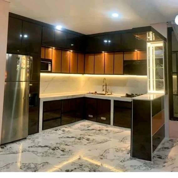 kitchenset aluminium custom kitchen set permeter kitchen set minimalis kitchenset modern