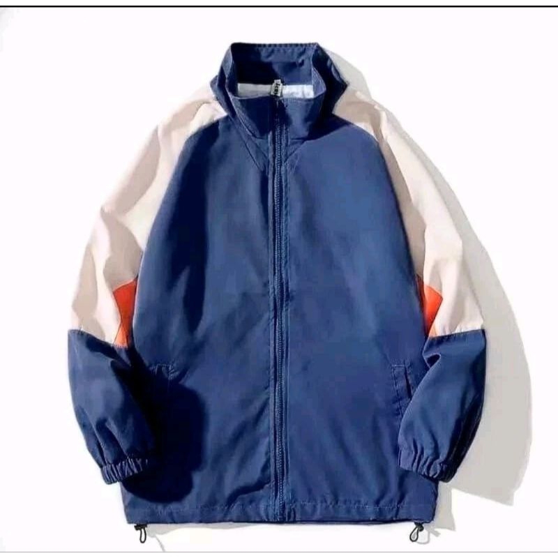 DS_OFFICIAL JACKET PRIA VINTAGE WINDBREAKER TEBAL