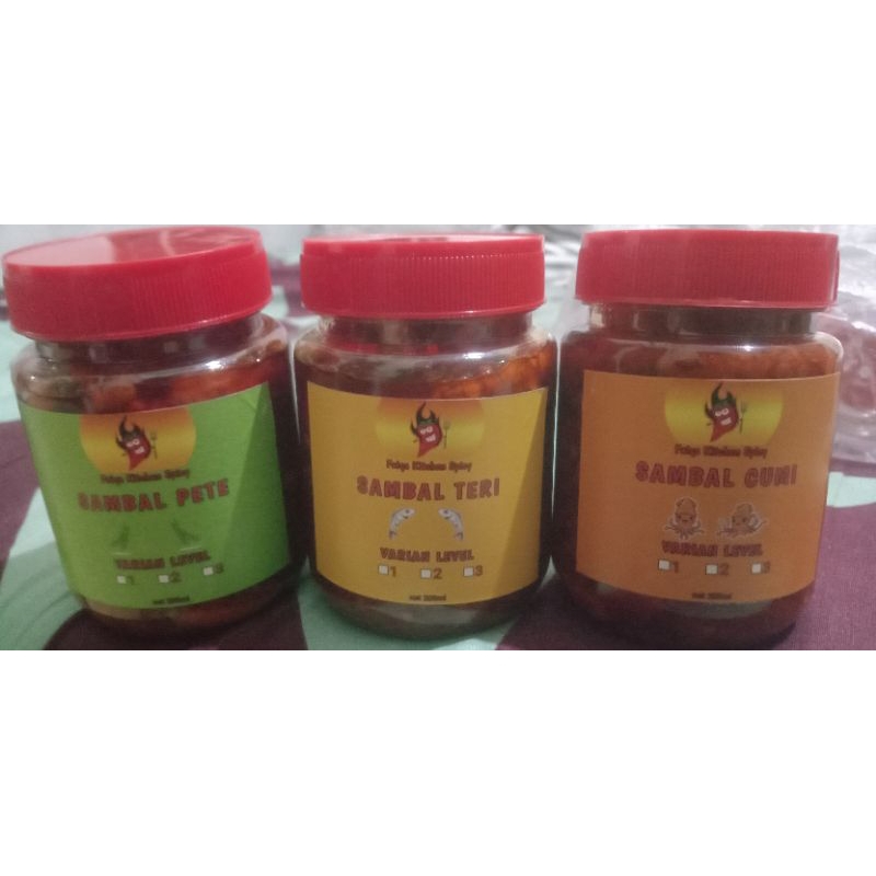 

Aneka Sambel HuHaH // SAMBAL CUMI , SAMBAL PETE , SAMBATL TERI 200ML // LIHAT DEKSRIPSI YA