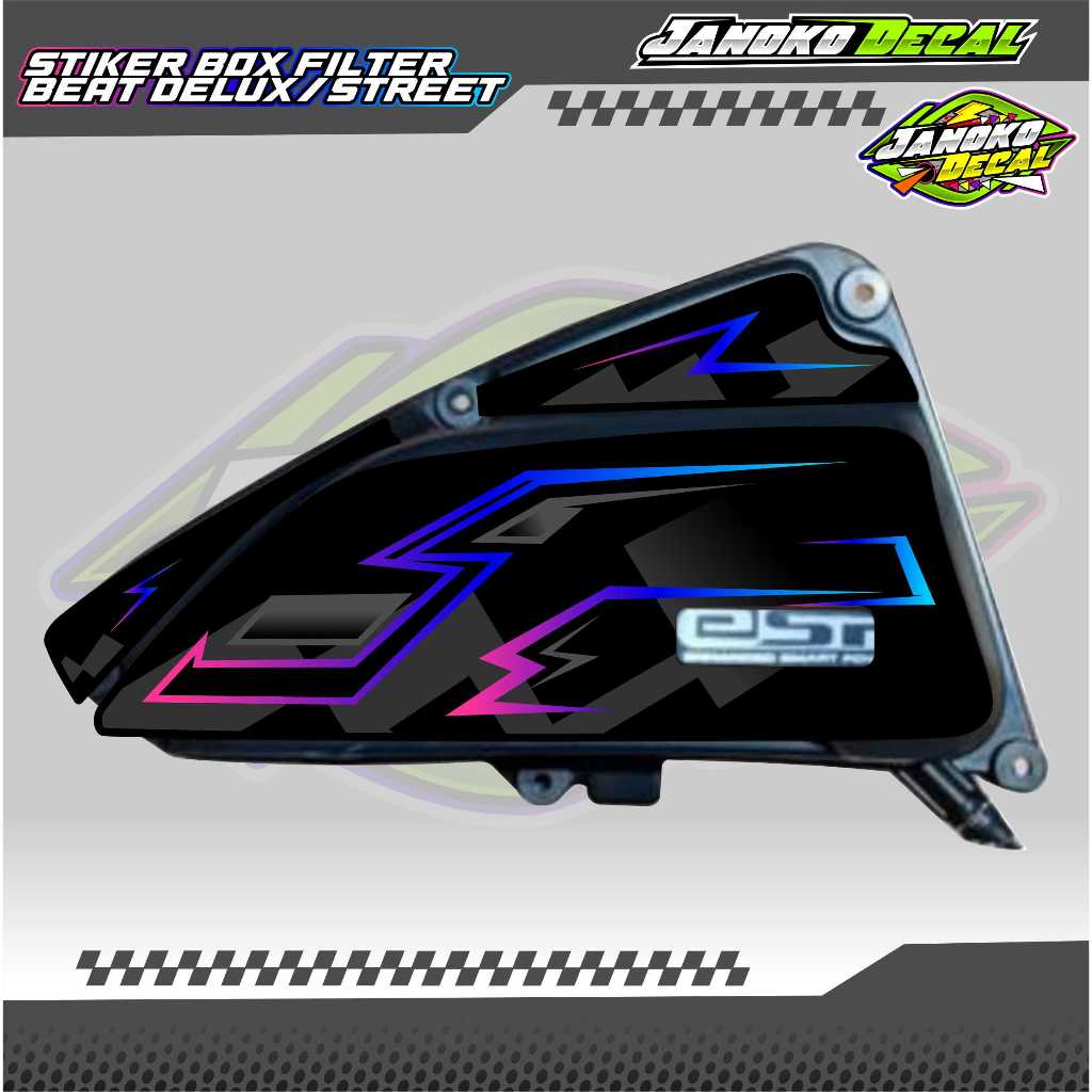 STICKER BOX FILTER BEAT DELUXE - STREET / STRIPING PELINDUNG BOX FILTER BEAT DELUXE - BEAT STREET