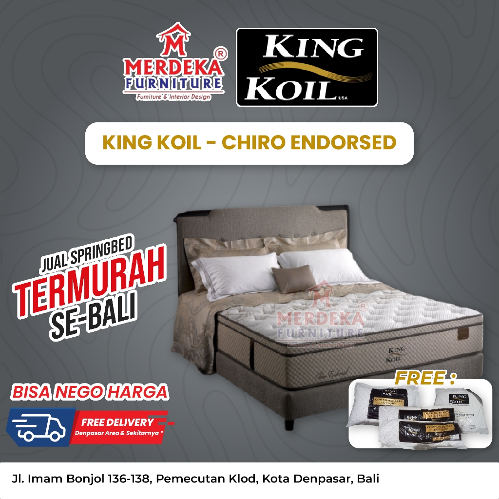 Promo Kasur King Koil ~ Chiro Endorse | Spring Bed 160x200|Free Bantal|