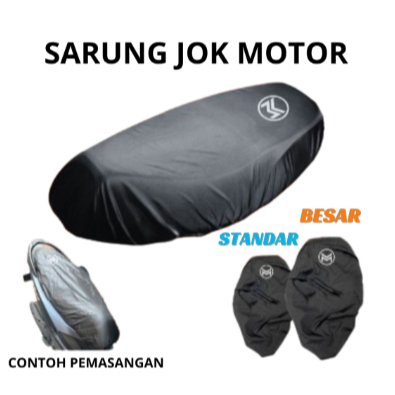 SARUNG JOK MOTOR WATERPROOF HITAM POLOS ORIGINAL MOSCOW GOOD QUALITY UNIVERSAL