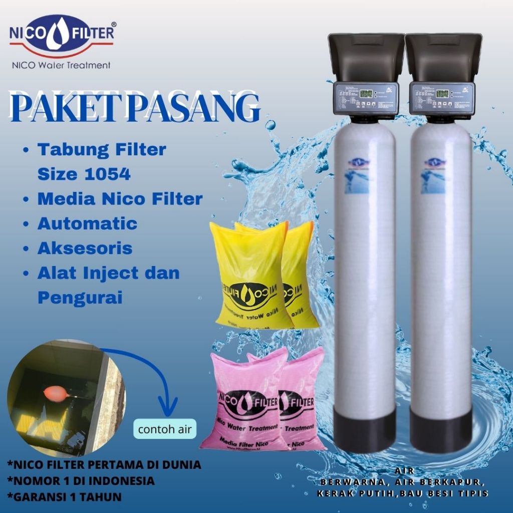 Filter Air Sumur dan PAM Nico Filter | Autometic | Manual | Media Zat Kapur | Media Natural