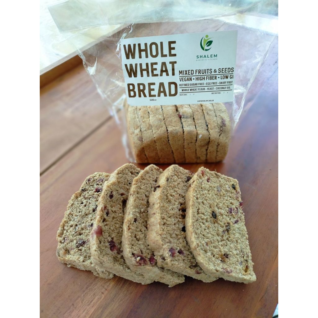 

Shalem Wholewheat Bread 550gr - Roti Vegan, Biji- Bijian