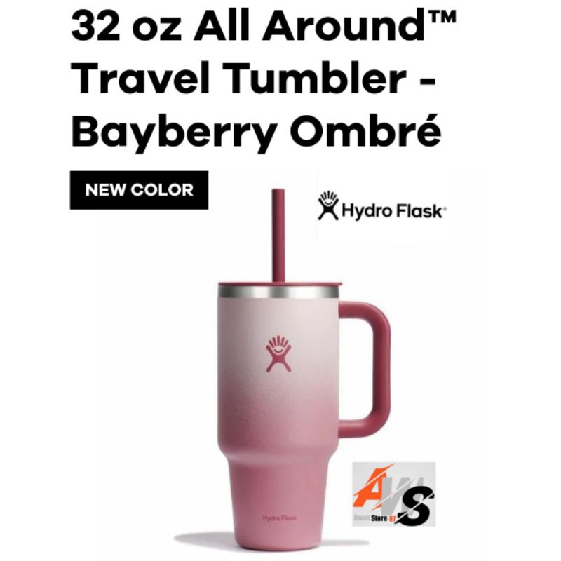 HYDRO FLASK ALL ROUND TRAVEL TUMBLER - BAYBERRY OMBRE (32OZ)