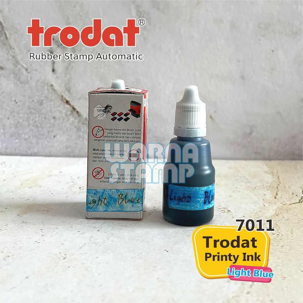 

TINTA STEMPEL TRODAT 7011 UKURAN 25 ML LIGHT BLUE / TINTA ORIGINAL TRODAT / TINTA STEMPEL BAHAN KERTAS