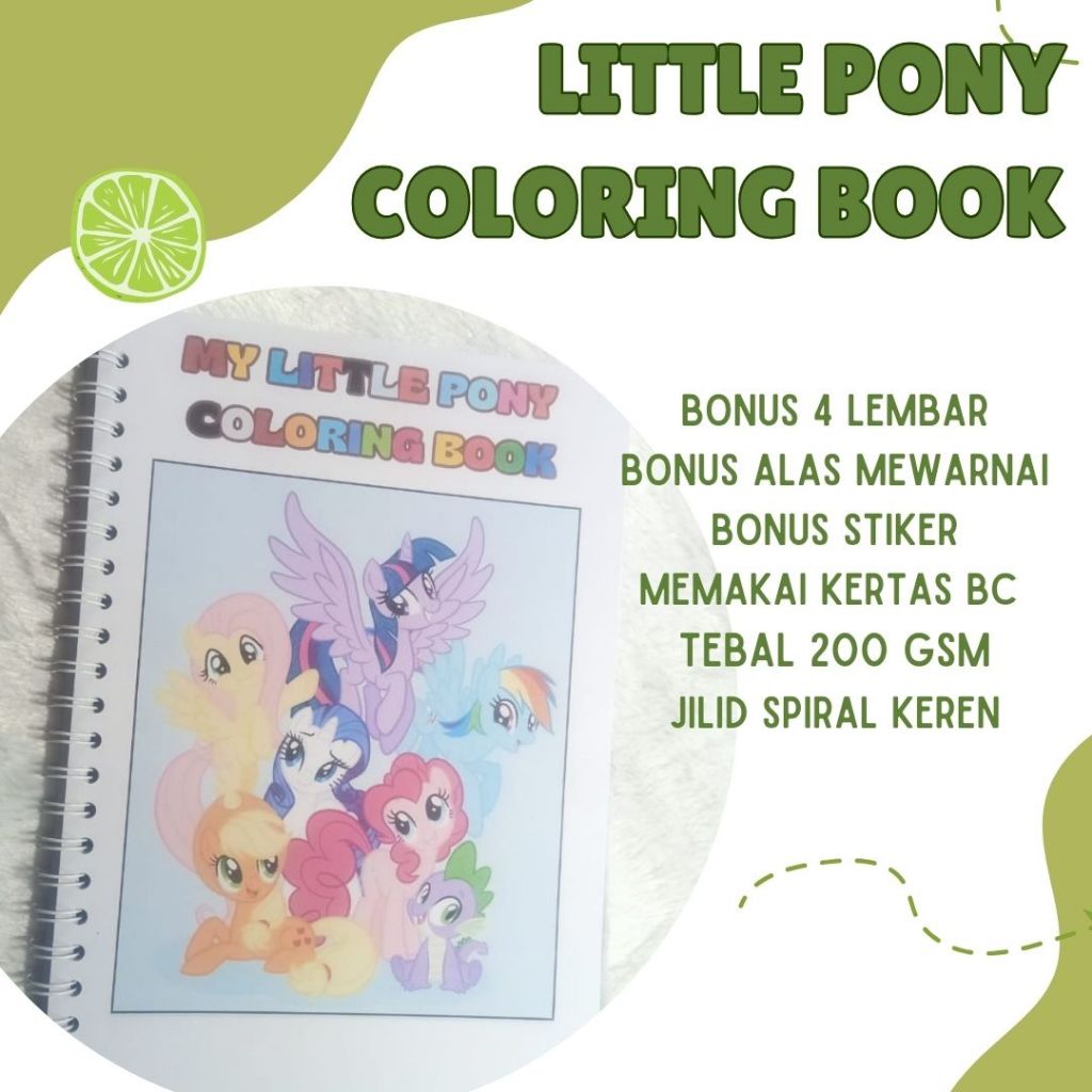 

MY LITTLE PONY COLORING BOOK CUTE AESTHETIC BUKU MEWARNAI KERTAS TEBAL 200 GSM A4 ISI 20 BONUS 6 COD