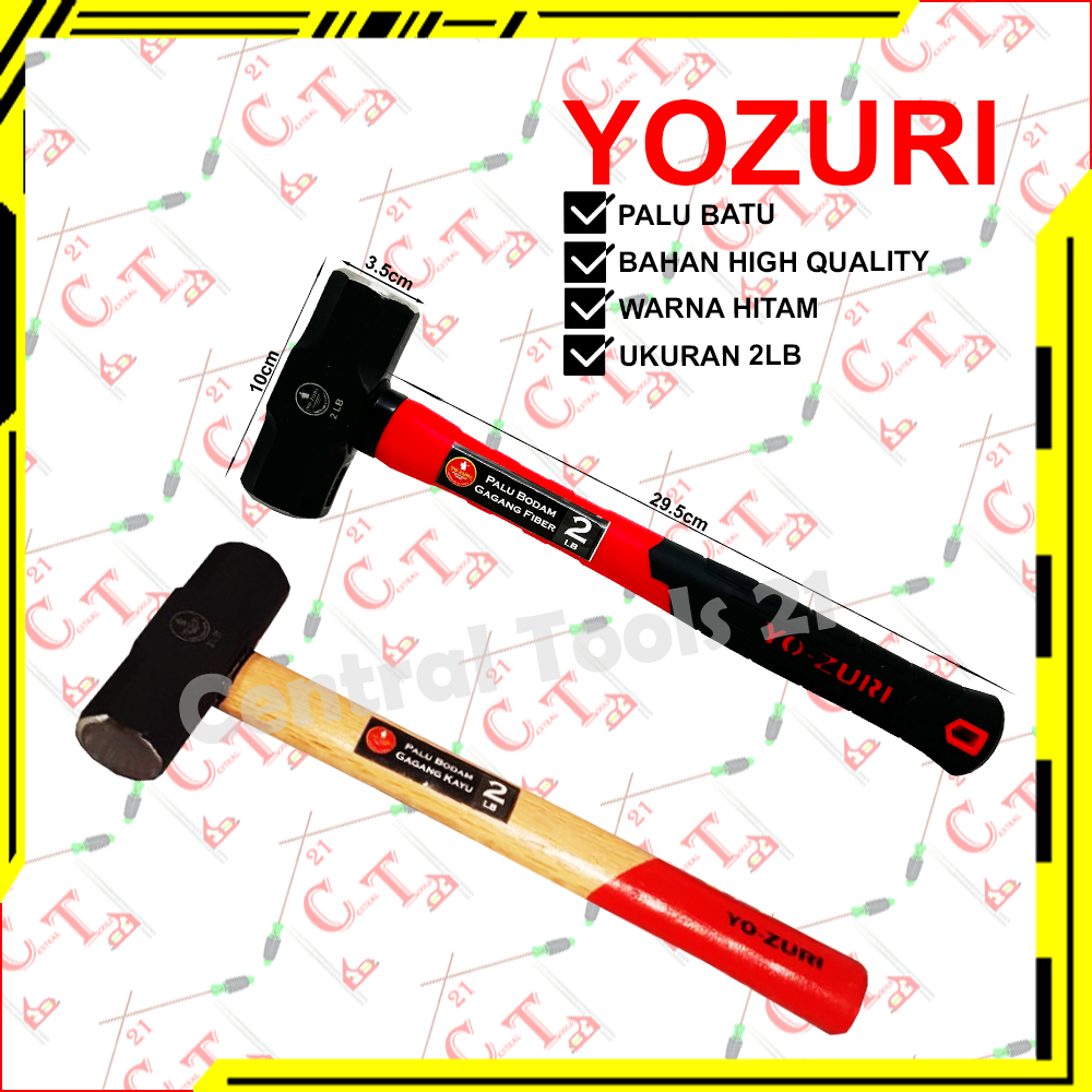 Palu Batu 2LB Bodem Gagang Fiber Yozuri / Palu Godam