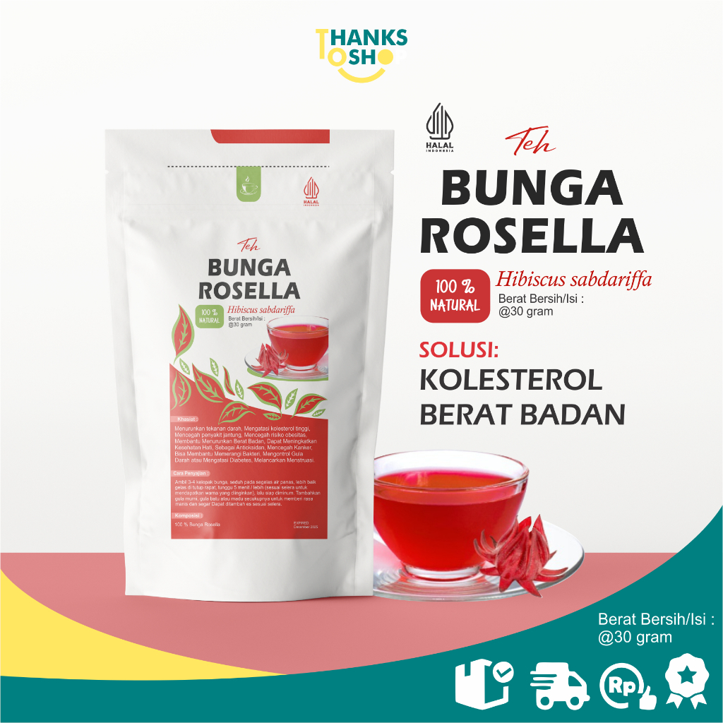 

Teh Bunga Rosella, Teh Rosella, Rosela, Rosella Kering, Bunga Rosella Kering, Teh Rosela , Bunga Rosela Kering, Teh Bunga Rosella, Rosella Tea, Bunga Rosela Kering Penurun Berat Badan dan Kolesterol Isi 30 Gram