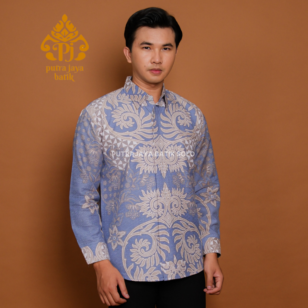 Baby Blue PJ.ID Batik Pria Katun Doby premium Rasa Tenun Lapis Tricot Nyaman Halus