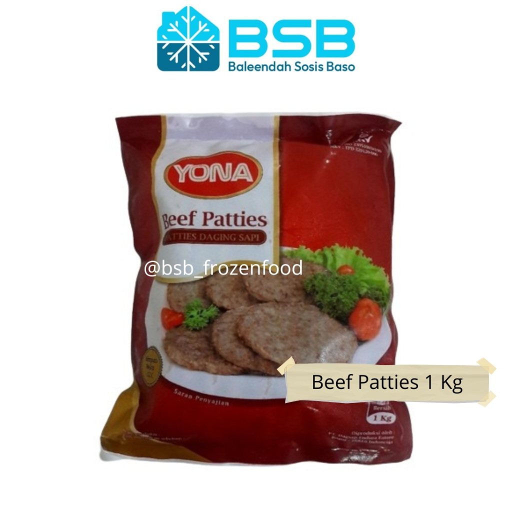 

Yona Beef Patties 500 gr / 1 Kg / Daging Burger / Isian Berger Pattie Yona Praktis