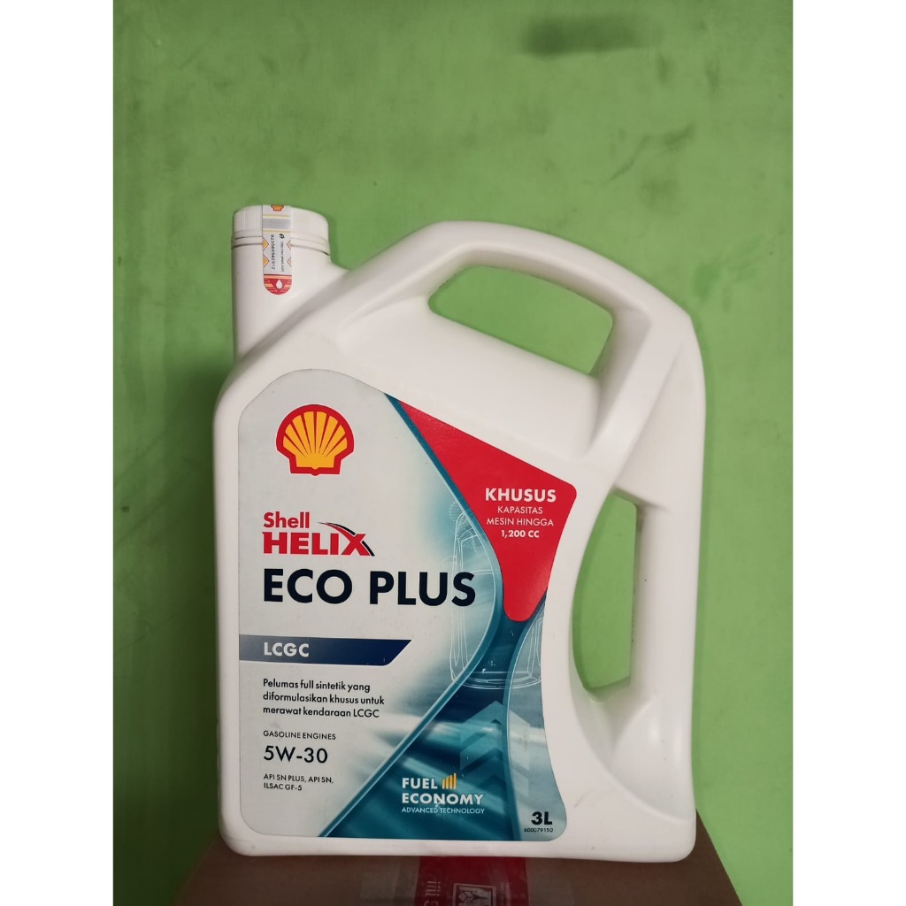 OLI MOBIL SHEL HELIX ECO PLUS 5W-30 3  Liter | BARCODE HIJAU ( OLI MESIN MOBIL ) ( OLI LCGC )