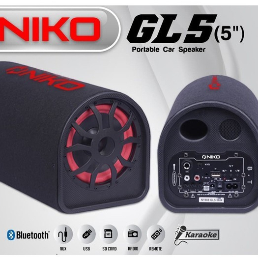 JXK7 Speaker Niko Gl5 / Speaker Tabung 5 Inch Bluettooh, Radio, Usb Tf ,Karaoke / Subwoofer