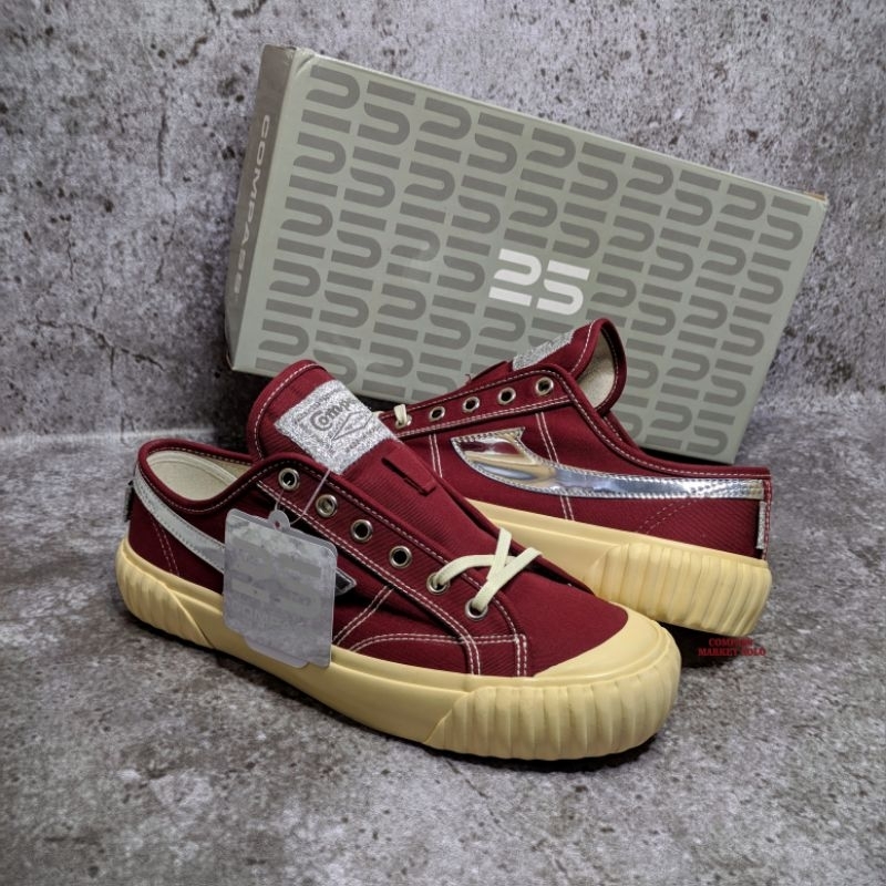[ORIGINAL] Sepatu Compass 25th Vintage Low Maroon Silver