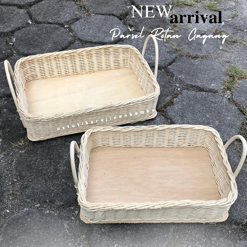 Parsel Rotan Handle | Parsel Rotan Gagang Cantik Nampan Rotan Hantaran Tray Anyaman Rotan Hantaran P
