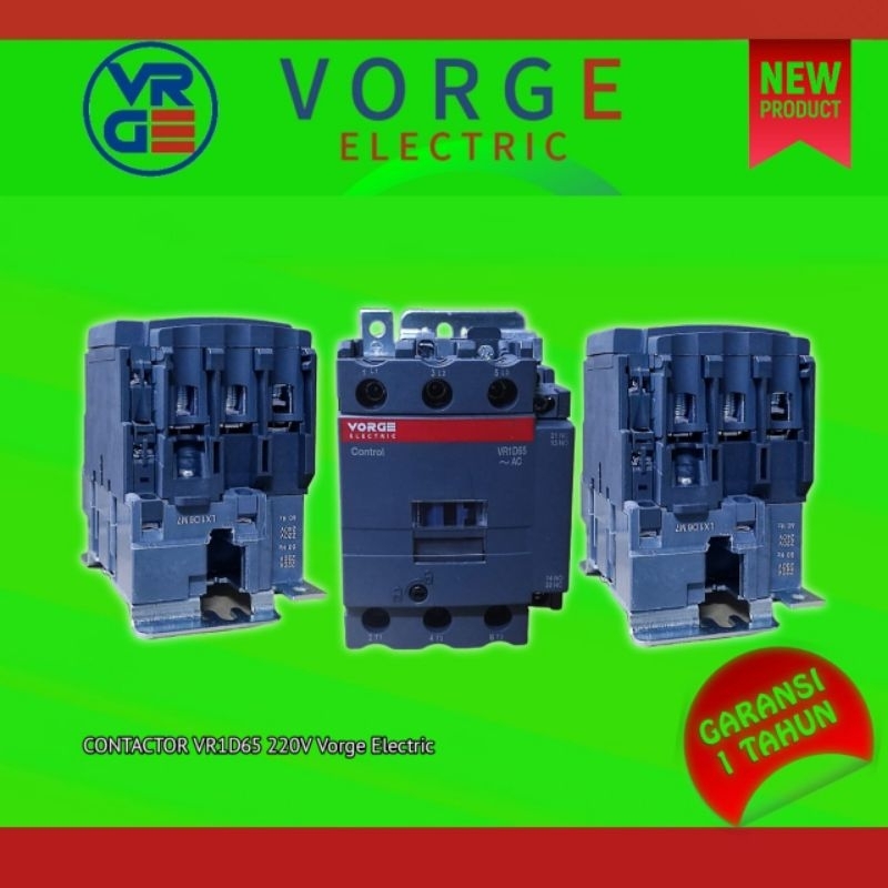 Kontaktor Contactor VORGE VR1D65 M7 VR1D65M7 setara LC1D65 LC1D65M7 garansi 1 tahun